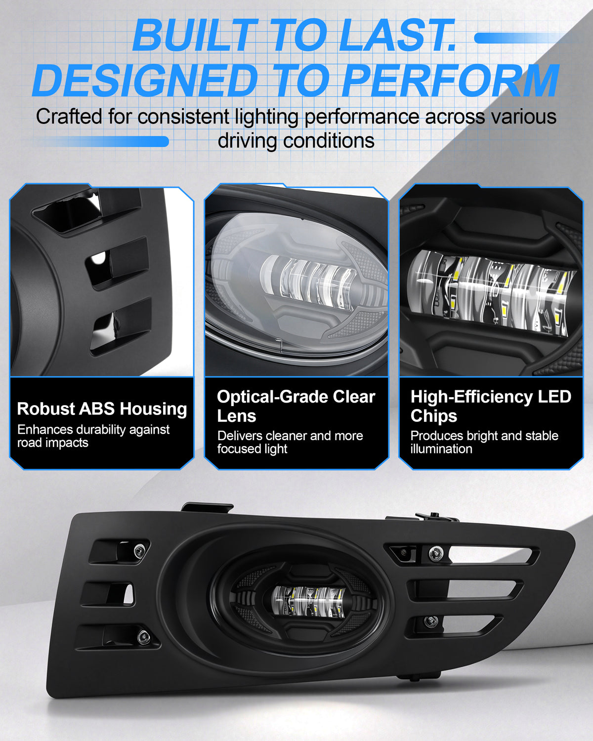 DOT approved LED Fog Lights for  2003-2005 Honda Accord 2 Door Coupe-3