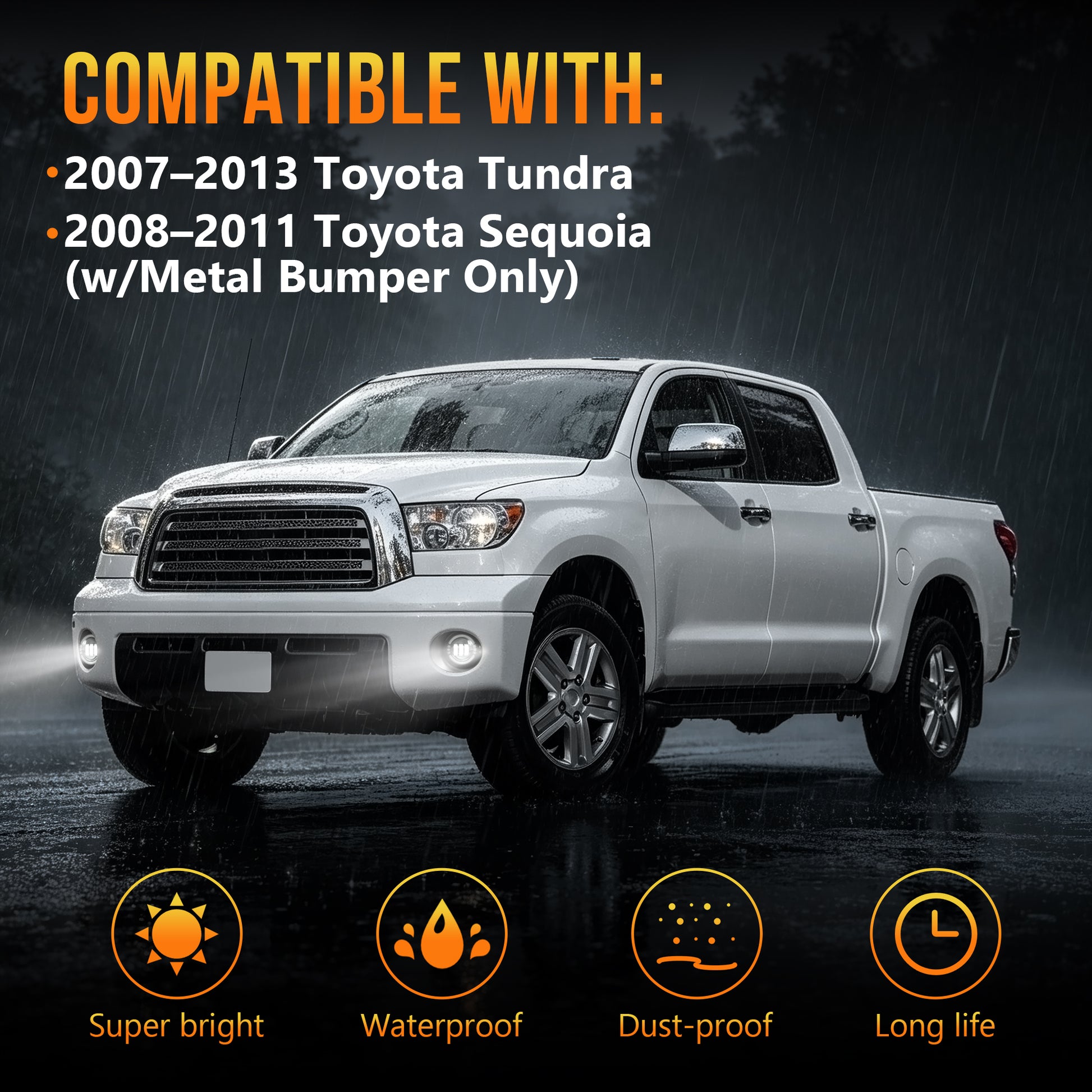 DOT Approved LED Fog Light for 2007–2013 Toyota Tundra & 2008–2011 Toyota Sequoia-3