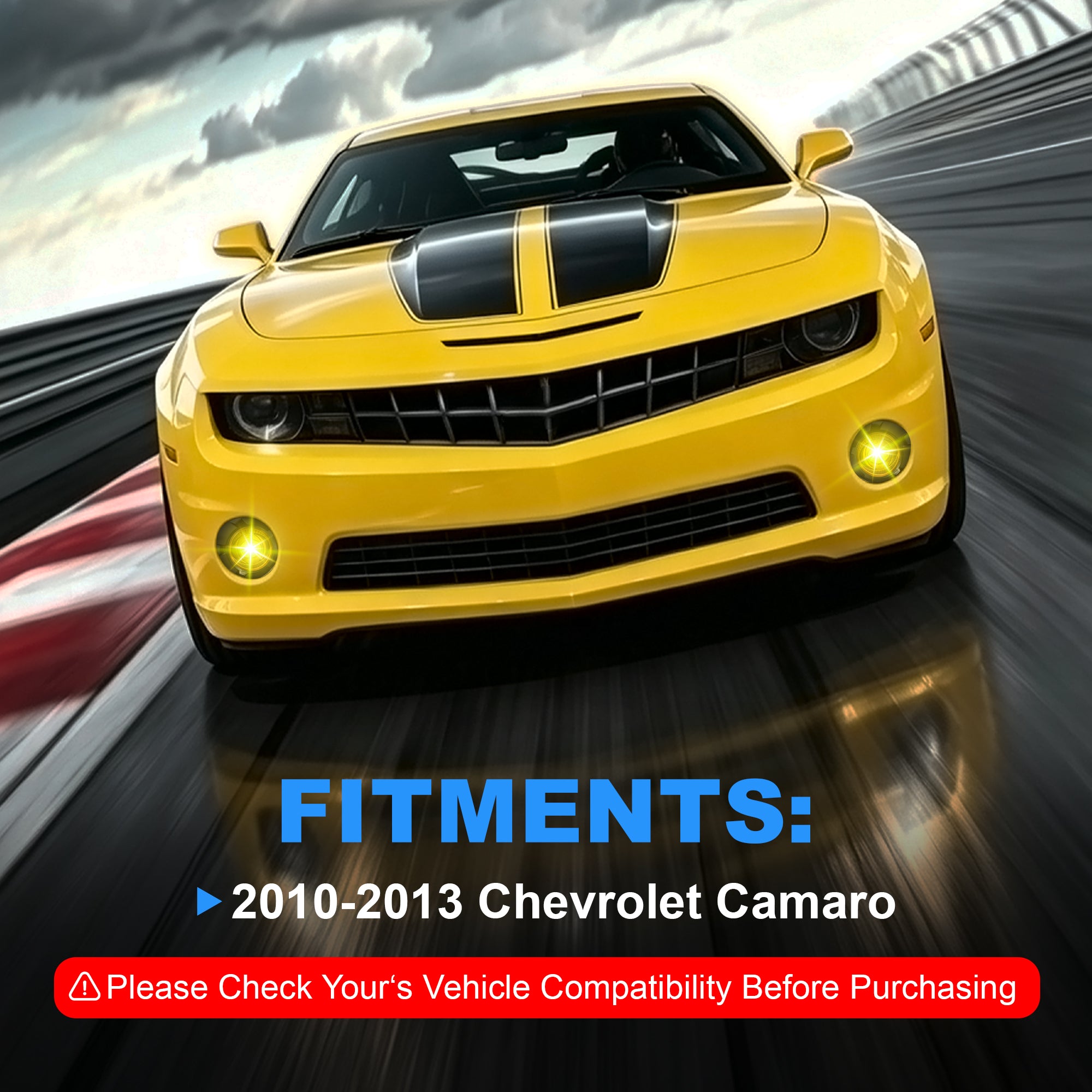 DOT Compliant Yellow LED Fog Lights for 2010-2013 Chevy Camaro Plug & Play-2