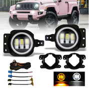 LED Fog Lights Bumper Lamps For 07-18 Jeep Wrangler JK 11-13 Dodge Charger