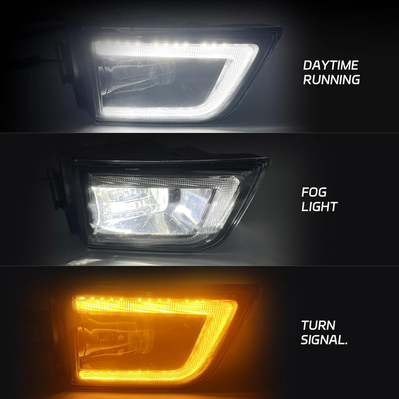 DOT approved LED Fog Lights with DRL & Turn Signal for 2003-2005 Toyota 4Runner Clear Lens Plug & Play-3