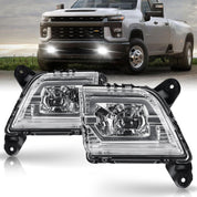 OKSIWA LED Fog Lights for 2019 2020 2021 2022 2023 Chevrolet Silverado 2019-2023 1500 2500HD 3500HD Pickup Trucks Clear Lens Fog Light Assembly Replacement Kit, 1 Pair