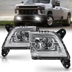 DOT Compliant LED Fog Lights with Clear Lens for 2019-2023 Chevy Silverado Plug & Play-1