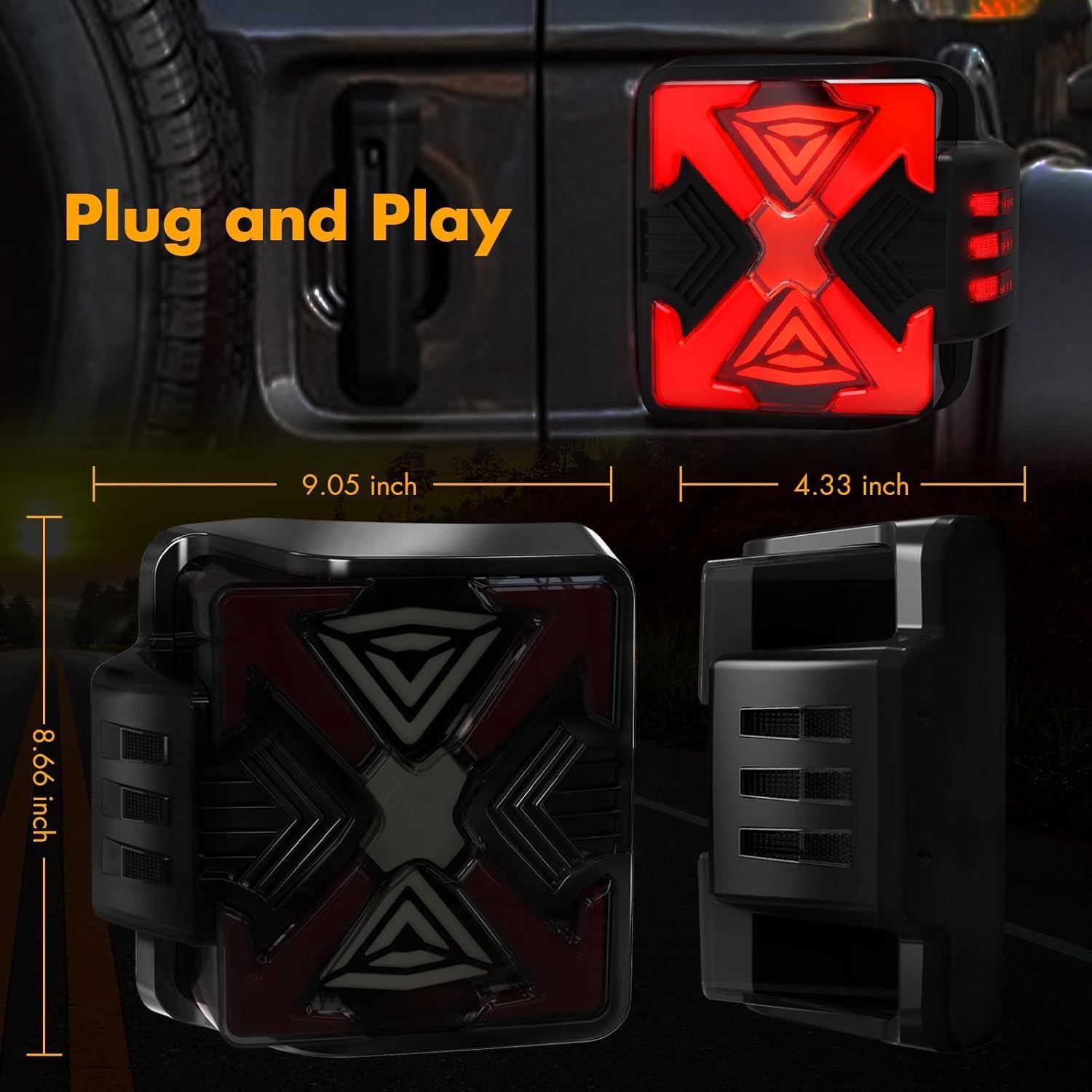 OKSIWA LED Tail Lights Fit For 2007-2018 Jeep Wrangler JK JKU Sport/Sahara/Rubicon, with Starting Dynamic Animation,Unique Shaped Design (X Smoked2)