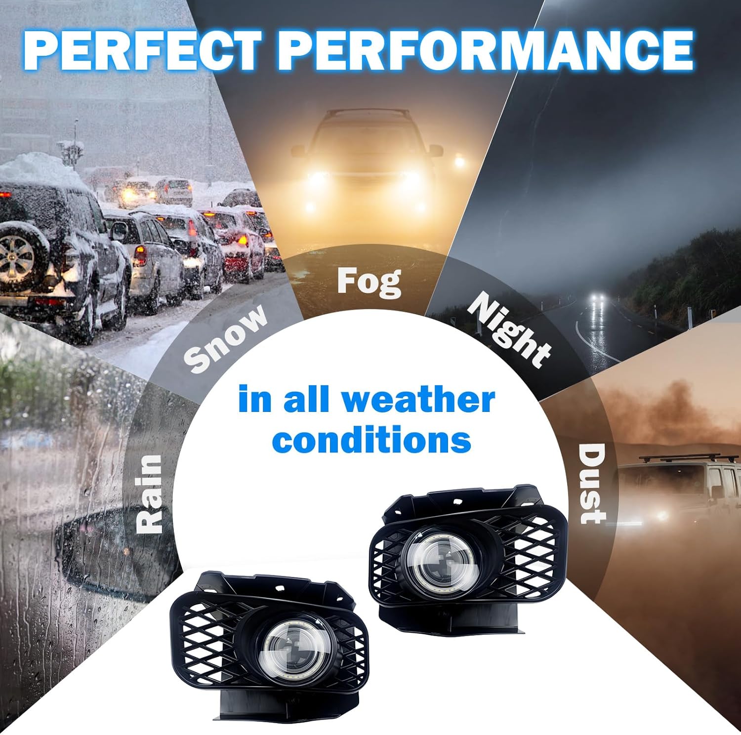 OKSIWA Fog Lights Lamp, Fit For Ford Expedition 1999-2002, F-150 1999-2003 & F-150 Heritage 2004, Driver & Passenger Side, W/Replacement Bulbs, Wiring Kit & Switch Included, IP67 Waterproof Plug-And-Play-6