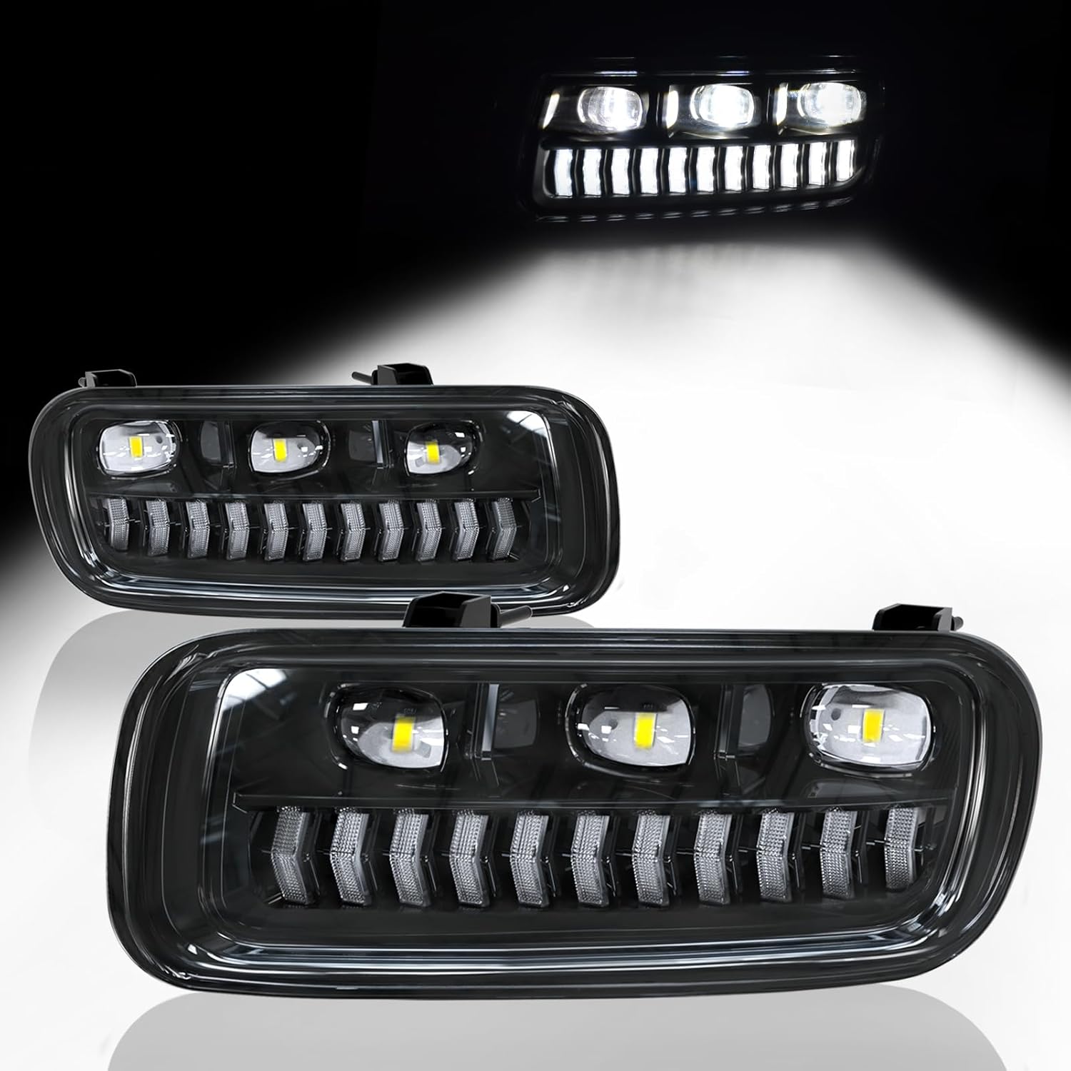 OKSIWA Sequential LED Fog Lights with DRL & Turn signal lights Compatible with Ford F150 2004 2005 2006/Fit Lincoln Mark LT 2006 Fog Lamp Assembly