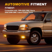 OKSIWA LED Fog Lights Compatible With 2000 2001 2002 2003 2004 2005 2006 GMC Yukon Pickup Truck / 1999 2000 2001 2002 GMC Sierra, A Pair Of Fog Lamps With Housing And Clear Lens