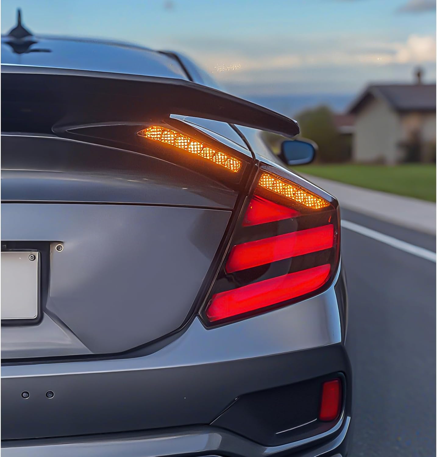 OKSIWA Sequential LED Tail Lights Compatible with Honda Civic 10th Gen Sedan 2016-2021, Not for Hatchbacks, Starting Animated Tail Light Assembly, Brake Turn Signal Lights, Reverse Lights, Parking Light