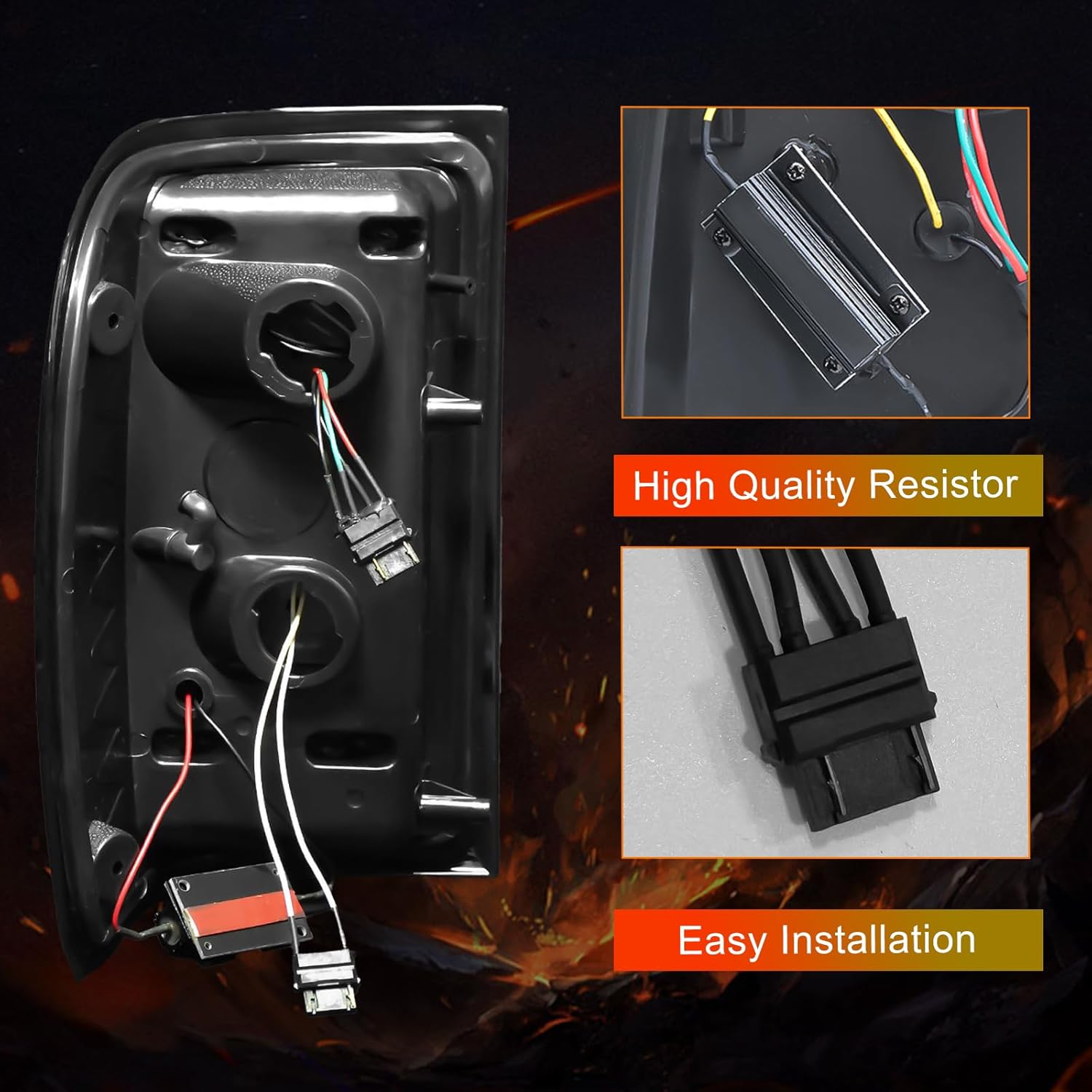 OKSIWA Full Led Tail Lights Compatible with Ford Ranger 2001-2011 Turn Signal, Brake Light, Reverse Light Rear Light Assembly Smoked-3