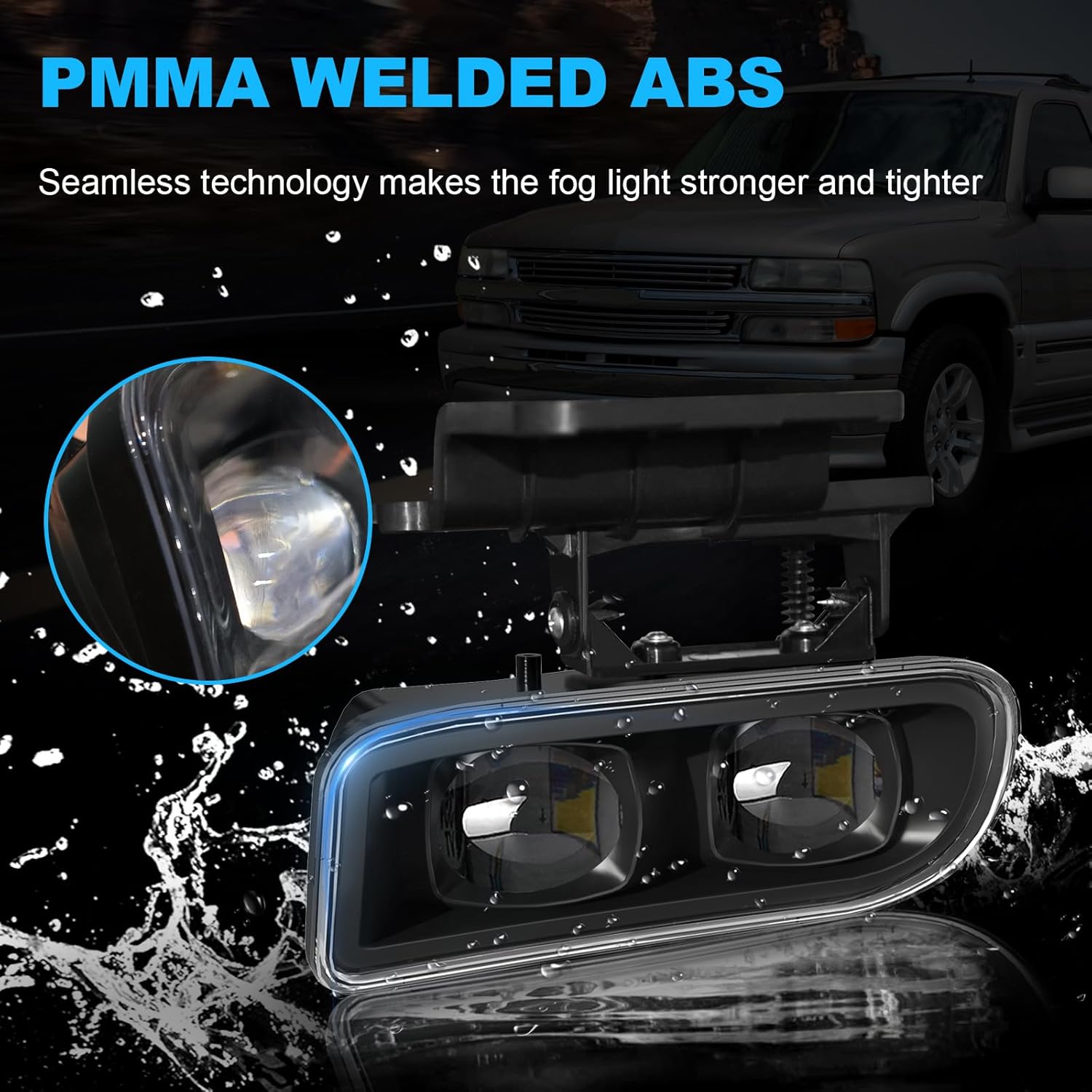 OKSIWA Fog Lights Replacement for 1999-2002 Chevy Silverado 1500/2500/3500 - Direct Fit Front Bumper Fog Lamp Assembly Pair (Left+Right) - Durable ABS Housing, Weather Resistant