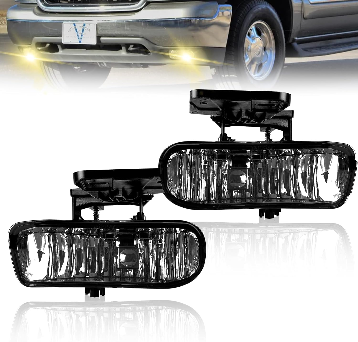 DOT Approved Halogen Fog Lights with Housing for 1999-2002 GMC Sierra & 2000-2006 GMC Yukon Plug & Play