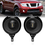 OKSIWA LED Fog Lights,Compatible with 2005-2019 Nissan Frontier(Chrome Bumper Models Only), Front Bumer Driving Light Fog Lamp Assembly Kit with Wiring Harness, Switch,Plug and Play