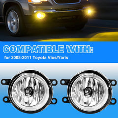 OKSIWA Fog Lights Fit for 2008-2011 Toyota Vios/Yaris Bumper Driving Fog Lamps Assemblies w/Switch and Wiring Harness-2