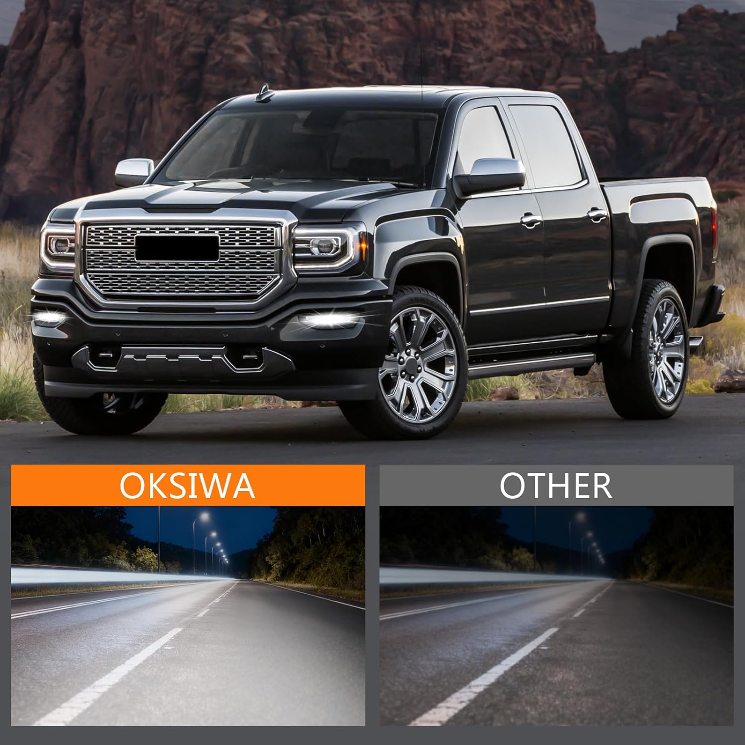 DOT Approved LED Fog Lights with Clear Lens for 2016-2018 GMC Sierra 1500 Plug & Play-5