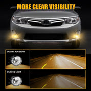 OKSIWA Halogen Fog Lights for 2012 2013 2014 Toyota Camry(not for SE models),Front Bumper Driving Light kit,Fog Lamps Assembly Replacement with Switch, Wiring Harness,Plug and Play,Chorme Bezels