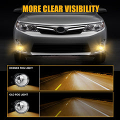 OKSIWA Halogen Fog Lights for 2012 2013 2014 Toyota Camry(not for SE models),Front Bumper Driving Light kit,Fog Lamps Assembly Replacement with Switch, Wiring Harness,Plug and Play,Chorme Bezels-4
