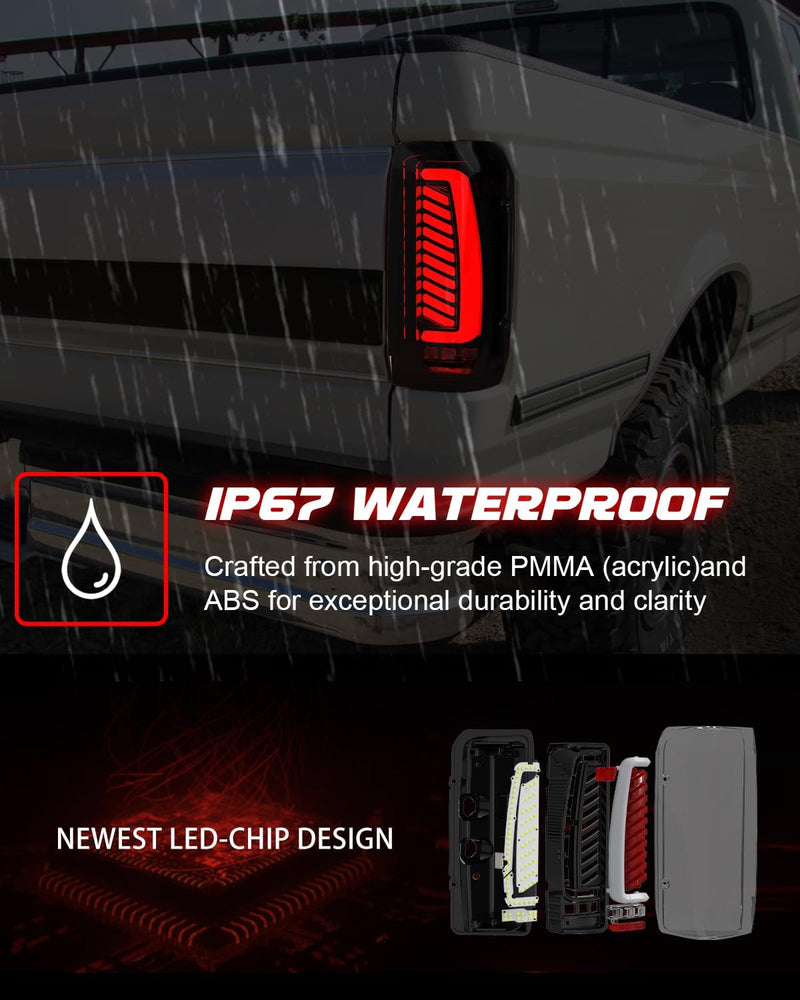 Sequential Full LED Tail Lights for 1989–1996 Ford F-150/F-250/F-350/Bronco-6