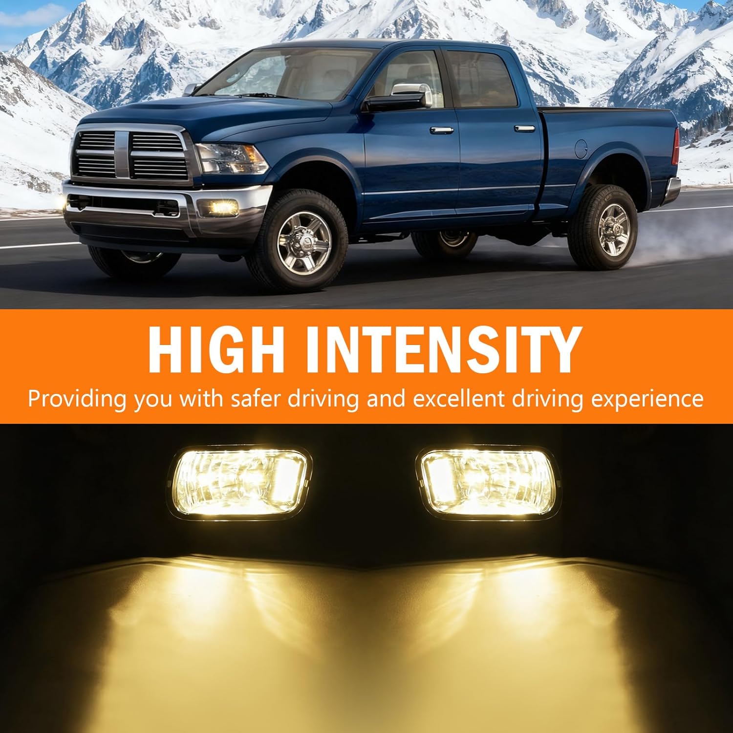 OKSIWA Halogen Fog Lights for Dodge Ram 1500 2009-2012,Dodge Ram 2500 2010-2018,Dodge Ram 3500 2012-2018 Pickup Truck Bumper Fog Lamps Replacement,Excluding Wiring Harness-2
