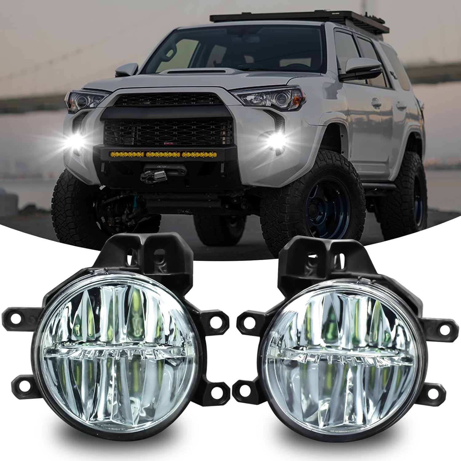 OKSIWA Led Fog Lights Fit for 16-21 Toyota Tacoma,for 14-21 Tundra,for 14-16 Corolla,for 14-18 Highlander/Kluger/4Runner,for 16-18 RAV4,Fit for 14-15 Lexus RX350 RX450h,Upgrade and Modified Led Fog Lamps