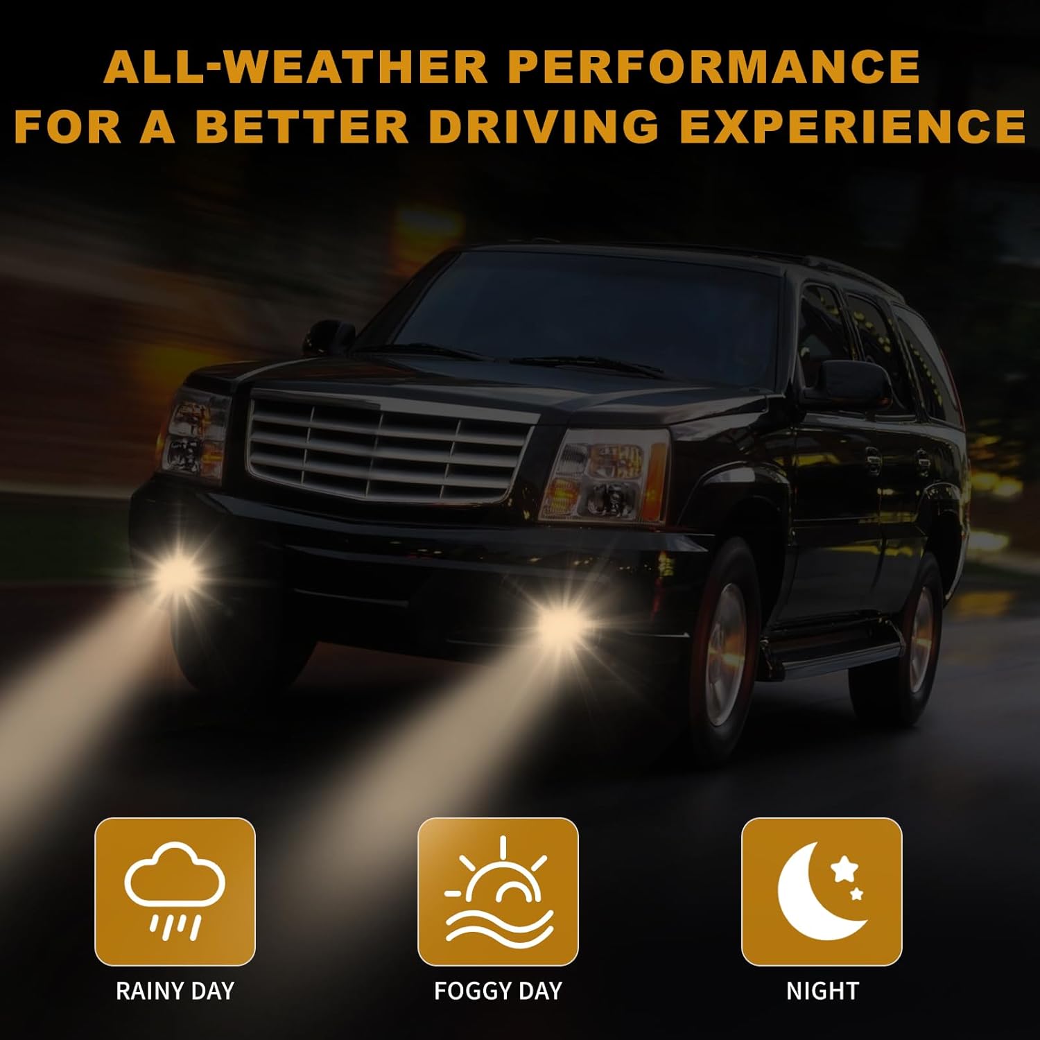 OKSIWA 1 Pair Halogen Fog Lights for 2002-2006 Cadillac Escalade/EXT, 03 04 05 06 Escalade ESV