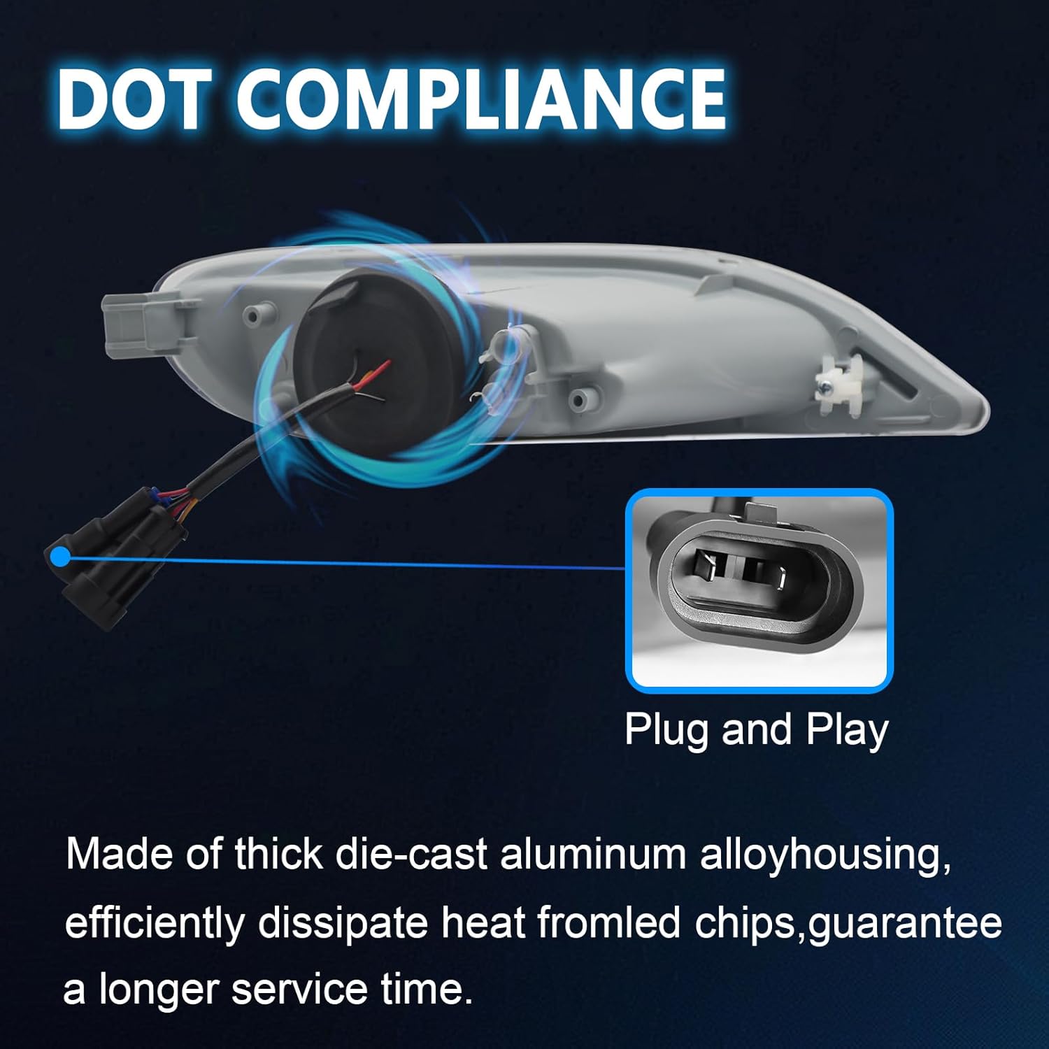 OKSIWA LED Fog Lights with DRL and Dynamic Turn Signal for Toyota Camry 2002-2004/ Corolla 2005-2008/ Solara 2002-2003, Fog Lamp Assembly Replacement with Start-up Animation, 1 Pair