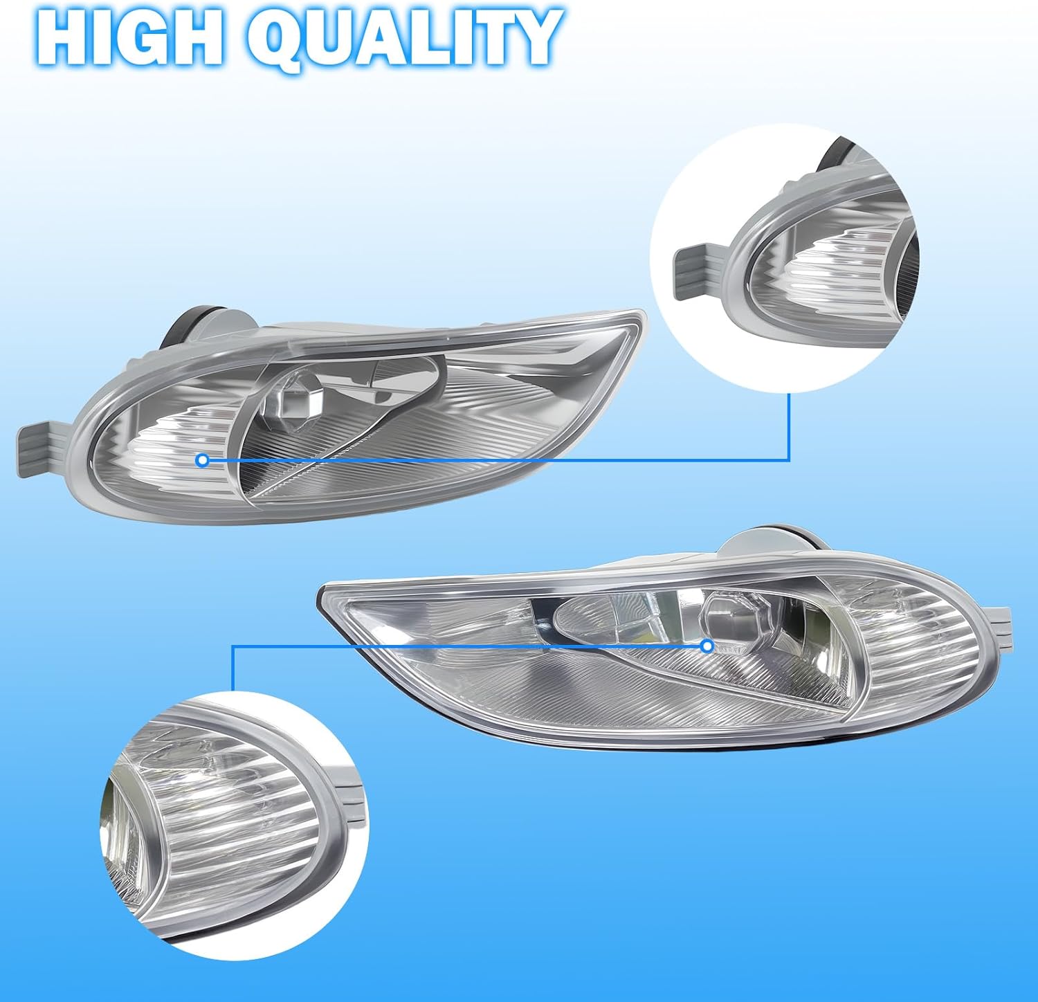 OKSIWA Fog Lights Compatible with 2002 2003 2004 Camry, 2005 2006 2007 2008 Corolla, 2002 2003 Solara, A Pair Of Fog Lamps With 9006 12V 55W Halogen Bulbs, Wiring Harness And Clear Lens-4