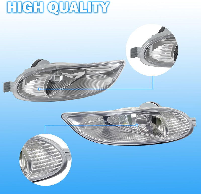 OKSIWA Fog Lights Compatible with 2002 2003 2004 Camry, 2005 2006 2007 2008 Corolla, 2002 2003 Solara, A Pair Of Fog Lamps With 9006 12V 55W Halogen Bulbs, Wiring Harness And Clear Lens-4