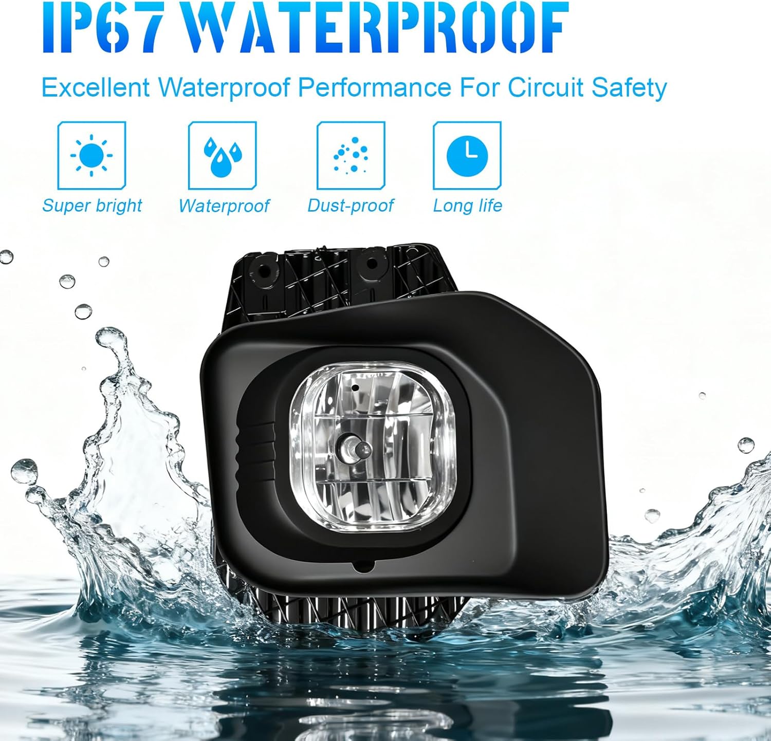 OKSIWA Fog Lights Compatible for Ford 2011-2016 F250/F350/F450/F550 Super Duty, Bumper Driving LED Fog Lamp Assembly Replacement FogLight Kit, DOT Certified（1 Pair）