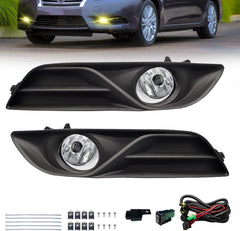 OKSIWA Fog Lights Compatible with 2013 2014 2015 Nissan Sentra Clear Lens Bumper Driving Fog Lights Pair + Wiring + Switch Kit (Clear Lens)-1