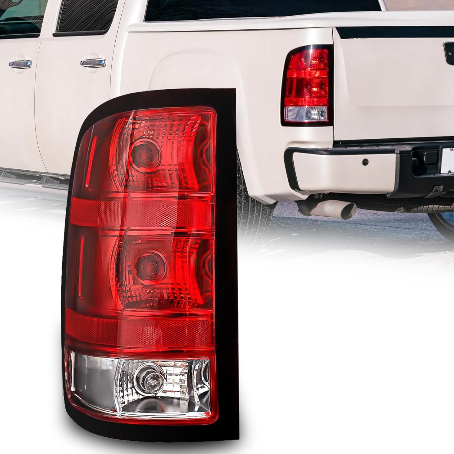OKSIWA Halogen Tail Light for 2007-2013 GMC Sierra 1500 2500HD 3500HD, with Turn Signal, Brake, Reverse Light, Rear Lights Assembly, Plug N Play-1