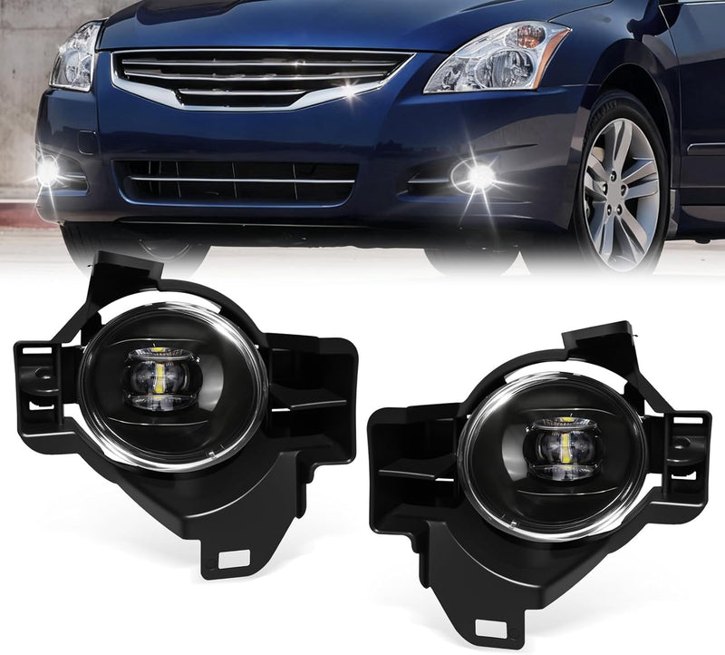 OKSIWA LED Fog Lights,Compatible with Nissan Altima Sedan 2010 2011 2012,Front Bumer Driving Light,Fog Lamp Assembly,with Wiring Harness, Switch,Plug and Play,Waterproof-1