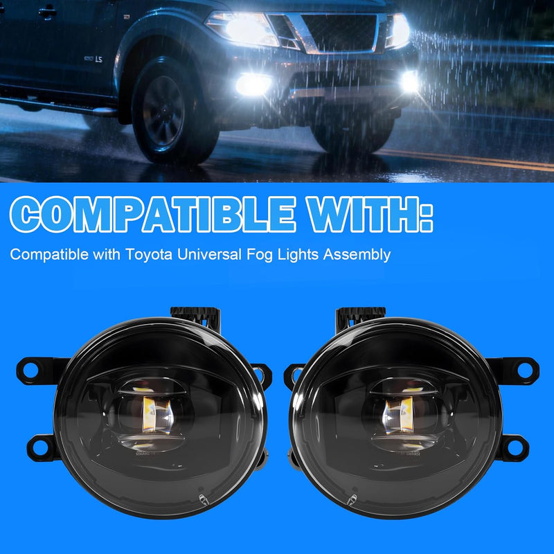 OKSIWA New Generation Led Fog Lamps, Universal Upgrade Kit for Toyota 4Runner Tacoma Tundra Rav4 Camry Corolla Sequoia Highlander C-Hr Venza Sienna & Scion Xa/Xd (2005 2007 2009-2012 2015 2017-2020)-2