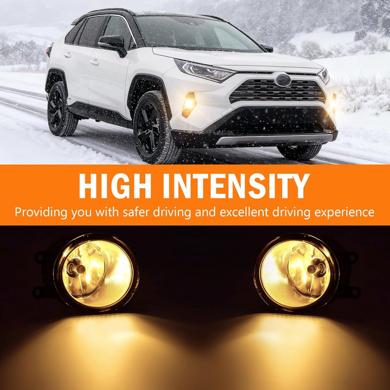 OKSIWA Halogen Fog Lights,For 2019-2025 Toyota Rav4, Front Bumper Fog Lamp Assembly kit, with Bezel Wiring Harness,Plug and Play,Easy to Install-2