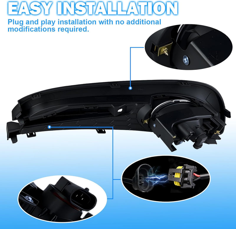 OKSIWA Fog Lights Fit for 2013-2015 Civic Front Bumper Driving Fog Lamps Replacement w/Switch Wiring Harness H11 12V 55W Bulbs-4