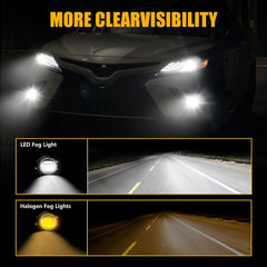 OKSIWA LED Fog Light with 3-Colors Day Running Light Compatible with 2018 2019 2020 Toyota Camry SE/XSE/TRD,Amber Turn Signal light, Blue light for Night,Front Bumper Fog Lamp Replacement Kit-3