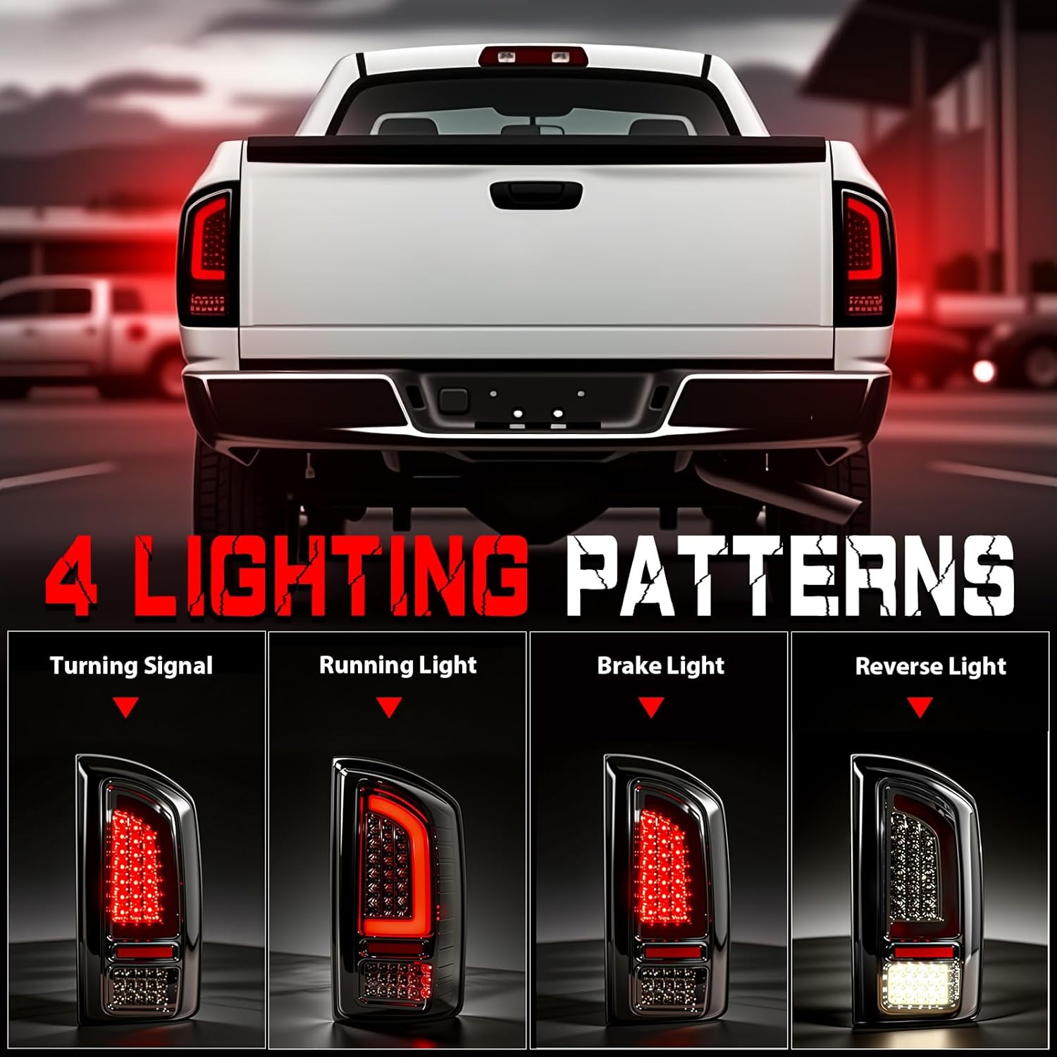 Smoked LED Tail Lights for 2007-2008 Dodge Ram 1500 & 2007-2009 Ram 2500 3500 Plug & Play-2
