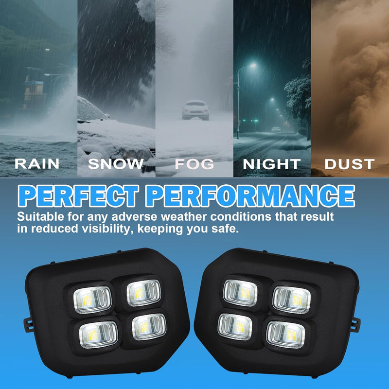 OKSIWA LED 4 eyes Fog Lights Assembly Kit for 2016 2017 2018 2019 2020 2021 2022 2023 Toyota Tacoma(Fits SR,SR5 Model Only), White DRL Fog Light Yellow Turn Signals for Tacoma-6