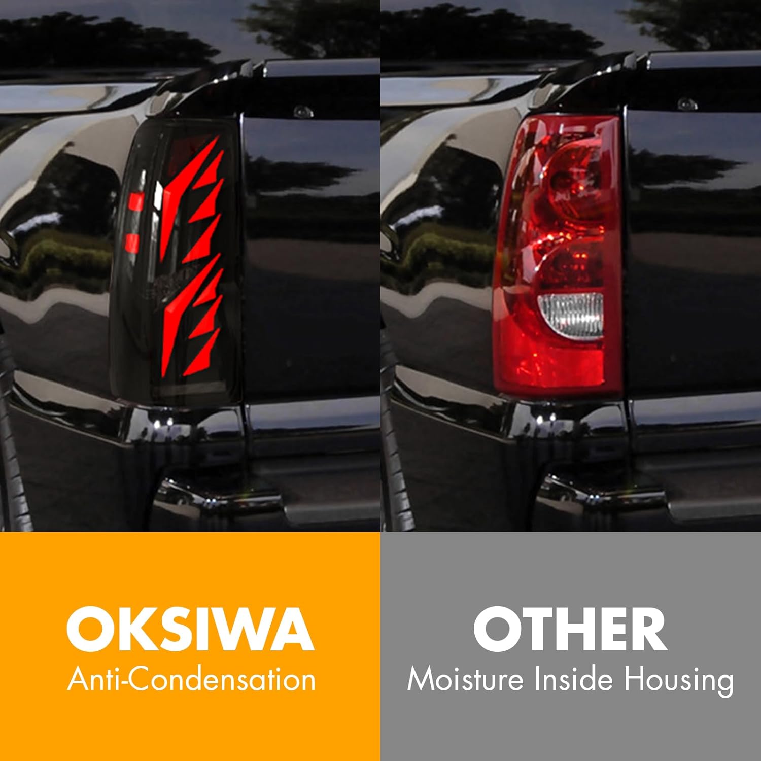 OKSIWA Sequential LED Tail Light for 2003 2004 2005 2006 Chevy Silverado, with Start-up Animation, Dynamic Turn Signal, Wing Shaped Design Rear Lights, Brake Reverse, Smoked Lens