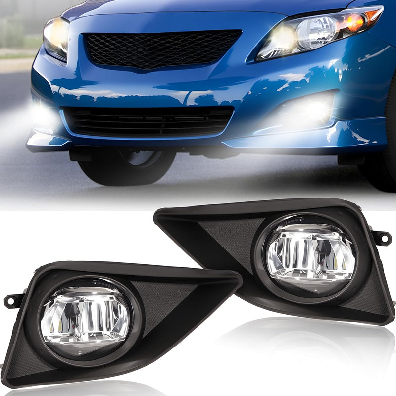 OKSIWA LED Fog Lights Compatible with 2008-2010 Toyota Corolla Bumper Driving Fog Lamps Assemblies with Switch and Wiring Harness-1