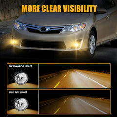 OKSIWA Halogen Fog Lights- for 2012-2014 Toyota Camry(Not for SE models),Fog Lamps Assembly Replacement,Include Switch, Wiring Harness,Plug and Play,Black Bezels-4