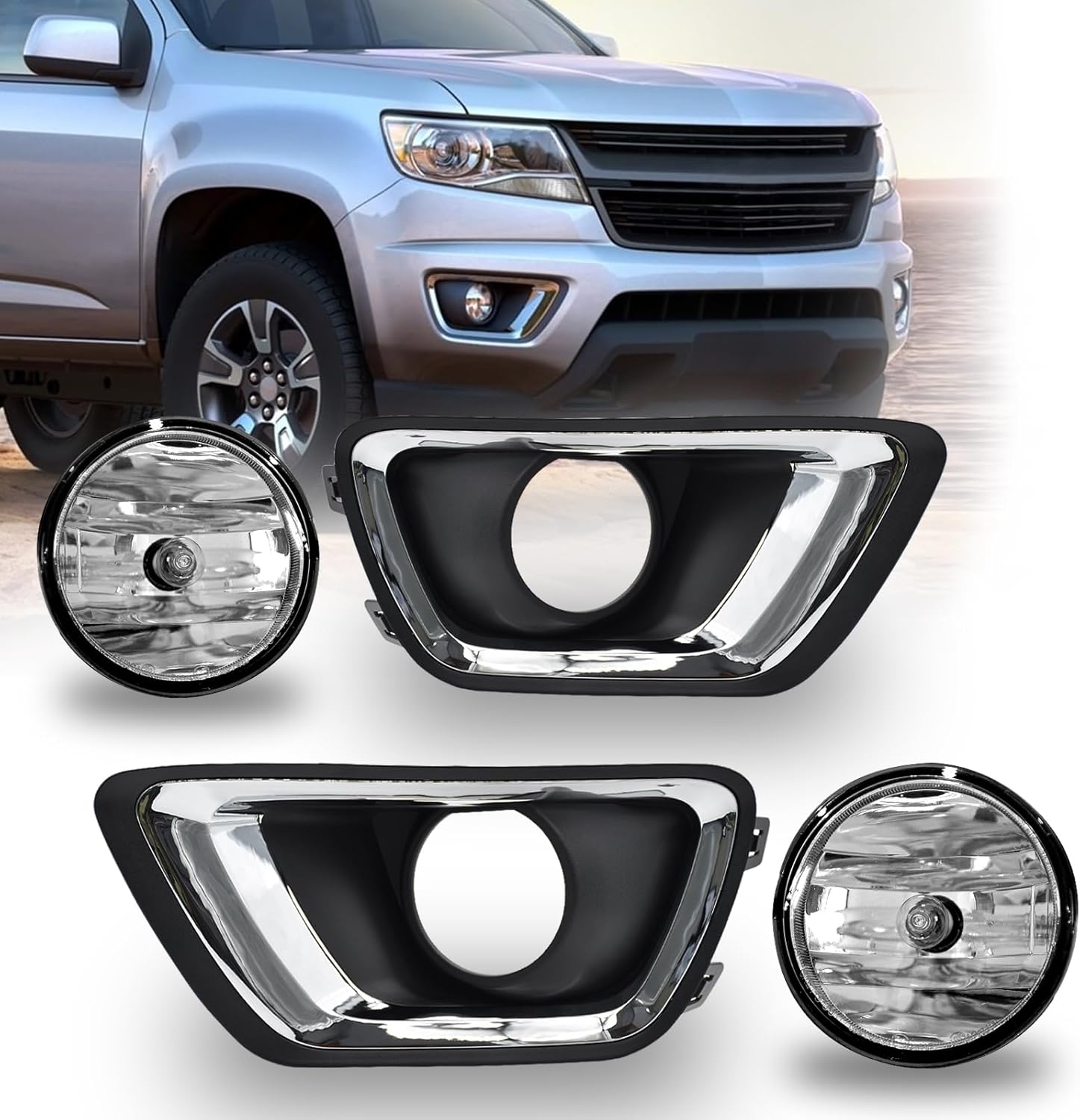 OKSIWA Fog Lights Compatible with 2015 2016 2017 2018 2019 Chevy Colorado with H16 12V 19W Driving Fog Lights Lamps-1