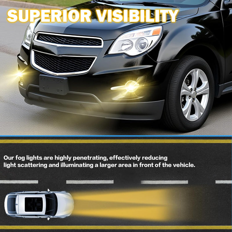OKSIWA Fog Lights Replacement for 2010 2011 2012 2013 2014 2015 2016 Equinox with H11 12V 35W Halogen Bulbs & Wiring Harness Kit (Clear Lens)-2