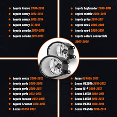 OKSIWA 1Pair Fog Lights for Toyota 2012-2015 Tacoma 2010-2013 4runner 2007-2014 Camry 2009-2013 Corolla RAV4 Matrix Avalon Prius Solara Venza Yaris【2006 SCION】 for Lexus GS350 HS250h IS-F Halogen-3