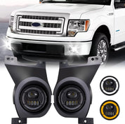 OKSIWA LED Fog Lights with DRL/Turn Signal Compatible with 2011 2012 2013 2014 Ford F150 Bumper Driving Fog Lamp Assembly Replacement DOT Approved（1 Pair）