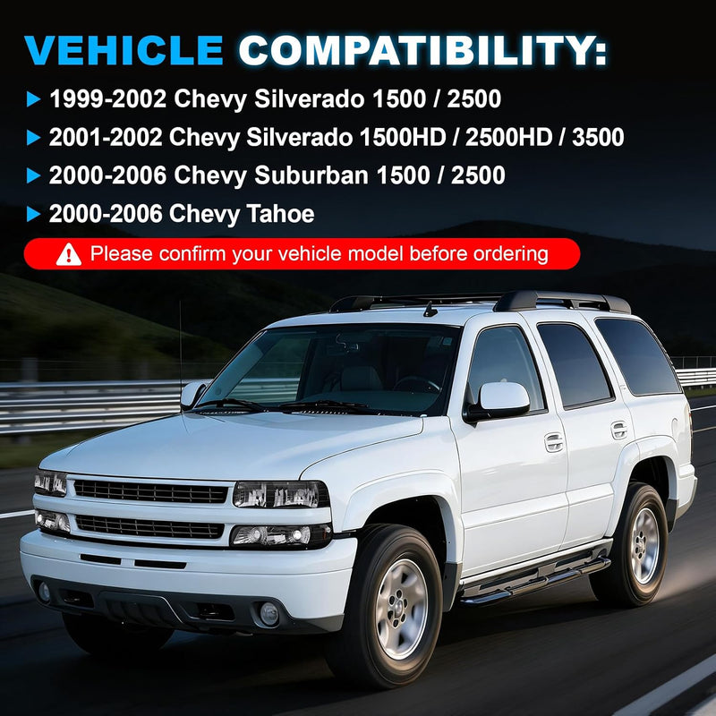 Headlight Compatible with 1999-2002 Chevy Silverado & 2000-2006 Tahoe/Suburban-3