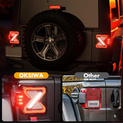 OKSIWA LED Tail Lights Fit For 2007-2018 Jeep Wrangler JK JKU Sport/Sahara/Rubicon, with Starting Dynamic Animation,Unique Shaped Design