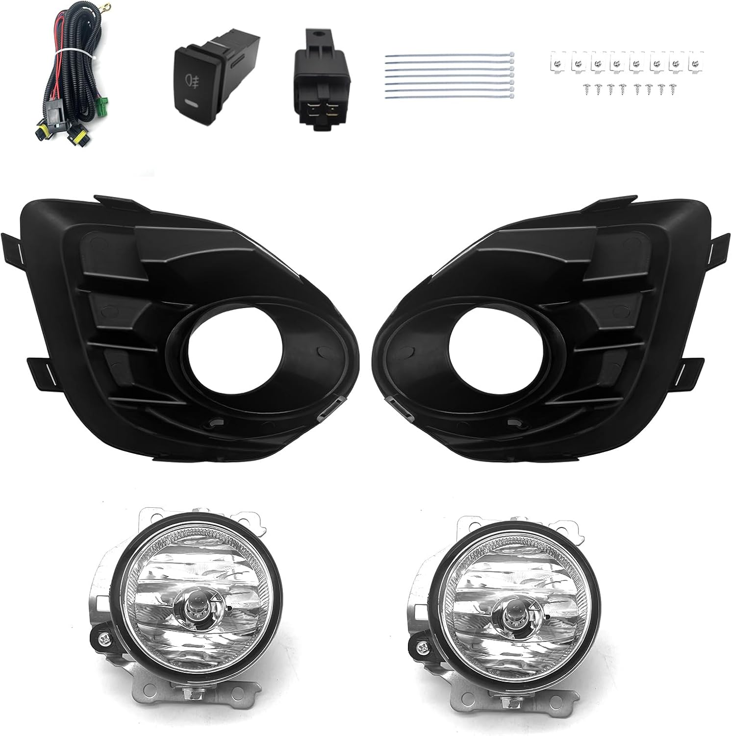 OKSIWA Fog Lights Compatible with 2016 2017 Mitsubishi Lancer 1 Pair Front Bumper Driving Fog Lamps with Wiring Harness& Switch- Clear Lens-6