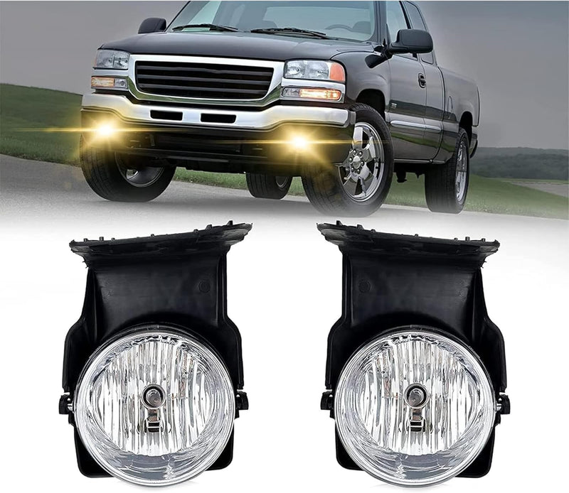 DOT Approved Halogen Fog Lights with Clear Lens for 2003-2007 GMC Sierra Plug & Play-1