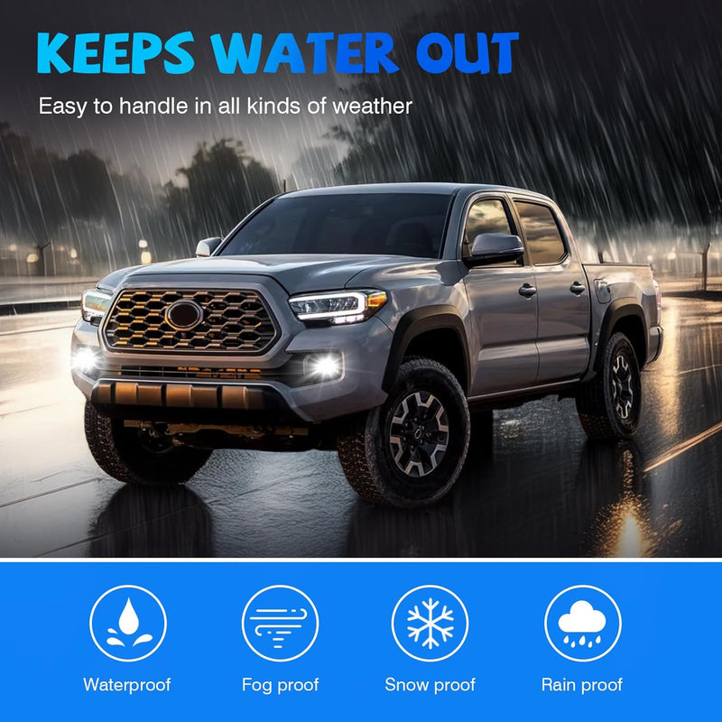 OKSIWA LED Fog Lights,Compatible with 2016-2023 Toyota Tacoma(Fits SR,SR5 Model Only), Front Bumper Driving Light, with Wiring Harness, Switch,Easy to Install (Black Bezels)-4