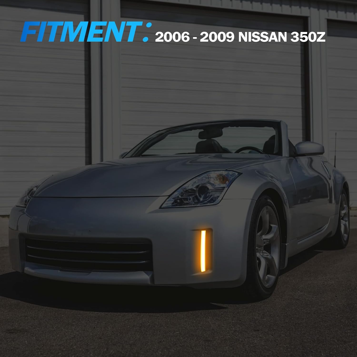 OKSIWA LED Side Marker Lights for Nissan 350Z LCI 2006-2009, Front Bumper Reflector Side Marker with DRL & Turn Signals, Left & Right Side-3